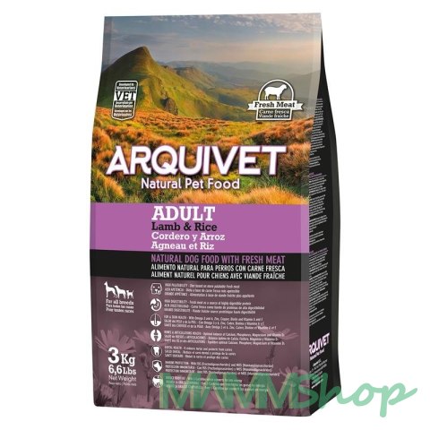 Arquivet Arquivet Adult jagnięcina z ryżem 3 kg