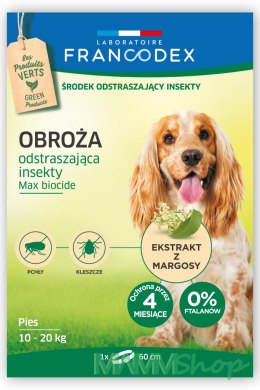 Zolux Obroża dla średnich psów od 10 kg do 20 kg odstraszająca insekty - 4 miesiące ochrony