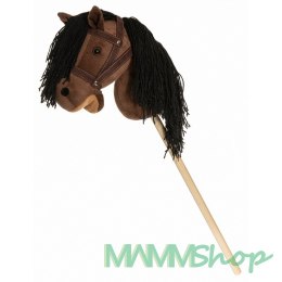 Koń na kiju Hobby Horse brązowy z lejcami 80cm