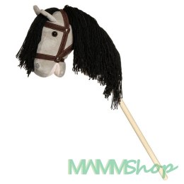 Koń na kiju Hobby Horse szary z lejcami 80cm