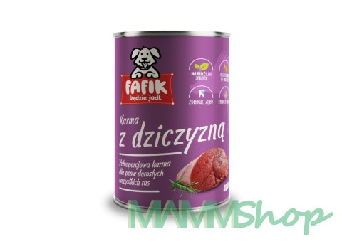 Fafik FAFIK karma mokra z dziczyzną 400 g