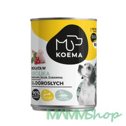 Koema KOEMA karma mokra 90% mięsa, królik 400 g