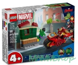 Klocki Marvel Super Heroes 76287 Iron Man z motocyklem i Hulk