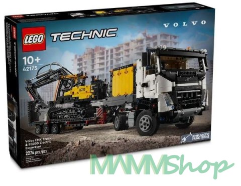 Klocki Technic 42175 Ciężarowka Volvo FMX i koparka EC230 Electric