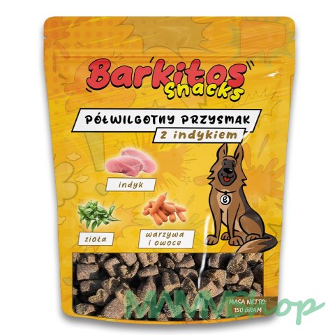 Barkitos BARKITOS SNACKS Półwilgotny przysmak dla psów indyk 150g