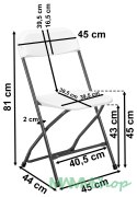 Krzesło składane cateringowe SIMPLO BLACK białe