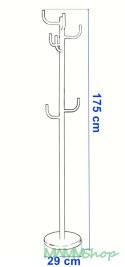 Wieszak stojący Wiktor 175cm czarny