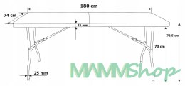 Zestaw cateringowy FETA WHITE 180 cm + 6 krzeseł BASICO