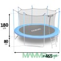 Trampolina ogrodowa 15ft/465cm z siatką wewnętrzną i drabinką