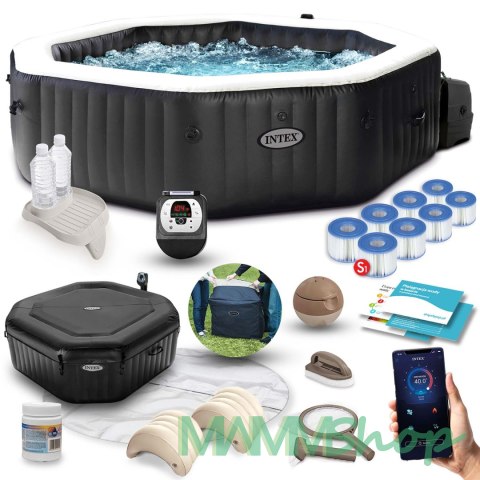 Dmuchane SPA Jacuzzi z hydromasażem 201 x 71 cm 4 os. + akcesoria premium INTEX 28458