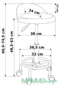 Taboret kosmetyczny fryzjerski LOMO czarny