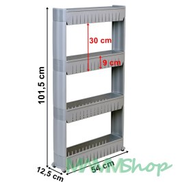 Półka kuchenna łazienkowa szara 4 poziomy Osmera