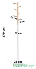 Wieszak stojący Zita 170 cm czarny