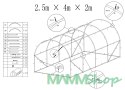 Tunel foliowy - szklarnia ogrodowa AUREA 2,5x4m