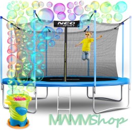 Trampolina ogrodowa 13ft/404cm z siatką wewnętrzną i drabinką Neo-Sport + maszyna do baniek GRATIS