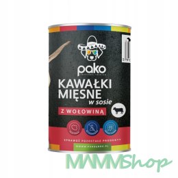 PAKO PAKO mokra karma dla psa kawałki w sosie wołowina 415g