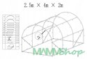 Tunel foliowy - szklarnia ogrodowa - 2,5x4 m