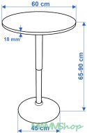 Stolik barowy RUMBA 60 cm - biały