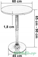 Stolik barowy RUMBA 60 cm - biały