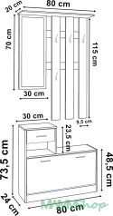 Zestaw do przedpokoju Eliza szafka na buty wieszak z lustrem wenge