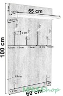 Wieszak do przedpokoju BORYS - dąb sonoma