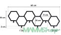 Wieszak na klucze HEX 6 haczyków czarny