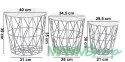 Zestaw stolików koszy drucianych APRIL - 3 sztuki