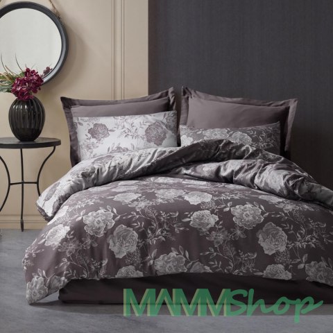 Pościel bawełniana FLORY ANTHRACITE/220x200 COTTONLOVE JACQUARD