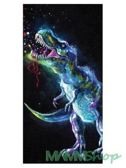 Ręcznik bawełniany 70x140 T-rex dinosaur neon