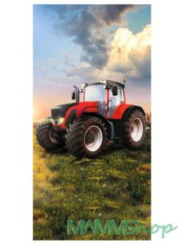 Ręcznik bawełniany 70x140 Traktor czerwony