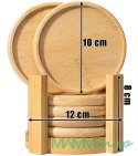 Zestaw 6 bambusowych podkładek kubki EMERALD