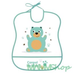 CANPOL 2/919 Śliniak plastikowy miękki - mint bear