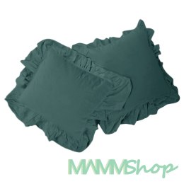 Poszewka bawełniana komplet DARK GREEN/2x40x40 STONEWASHED