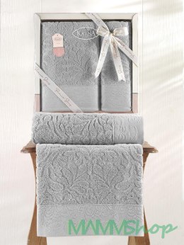 Ręcznik bawełniany frotte NOVRA/3662/grey 50x90+70x140 kpl.