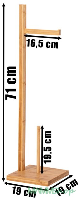 Stojak na papier toaletowy KEFAS naturalny bambus