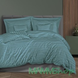 Pościel satyna bambusowo-bawełniana (P) STRIPE SEA TURQUOISE/160x200 +2x70x80 z listwą +4x40x40 BAMBOO