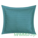 Poszewka satyna bambusowo-bawełniana STRIPE SEA TURQUOISE/70x80 z listwą