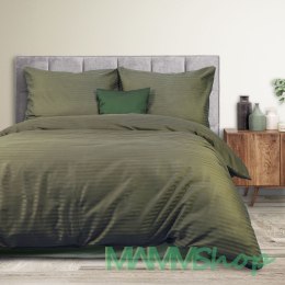 Pościel satyna bawełniana CIZGILI OLIVE GREEN/200x220 EXCLUSIVE (promocja)