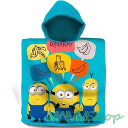 Ręcznik bawełniany ponczo 60x120 Minionki