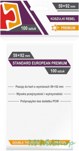 Koszulki 59 x 92 mm Standard European Premium 100 sztuk